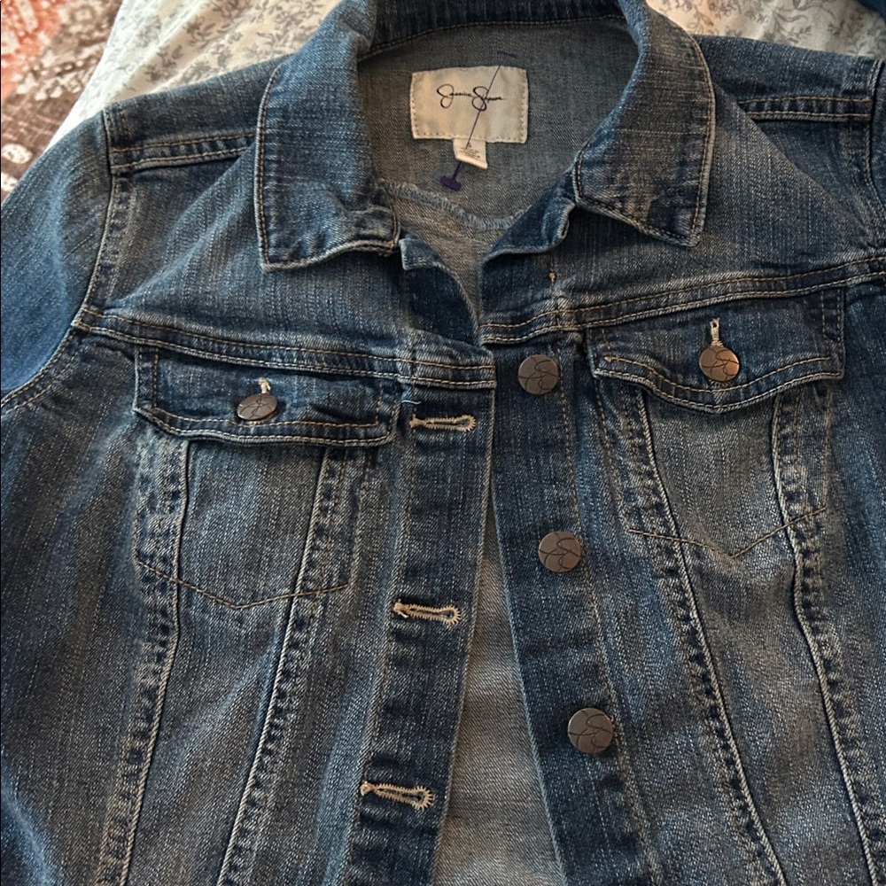 Jessica Simpson Classic Blue Denim Jacket - Picture 2 of 5